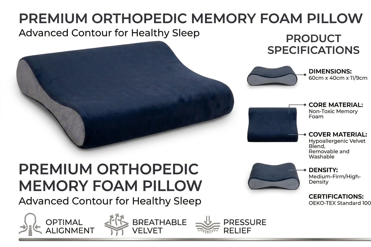 Cervical Pillow for Neck & Shoulder Pain Relief — Orthopedic Contour Support